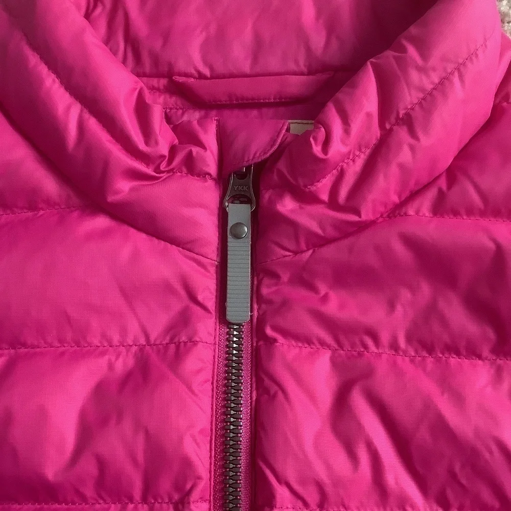 Hanna Andersson Girls Pink Down-feather Full Zip Up Vest‎ Size 12 Pockets